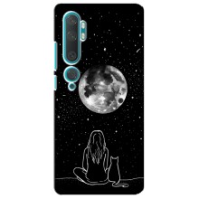 Чохол з малюнком кіт на Xiaomi Mi 10 (Дівчина з котом)