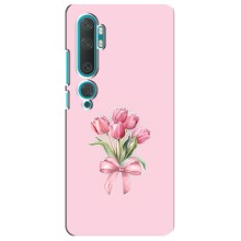 Чехол с розовым рисунком для Xiaomi Mi 10 (Букет цветов)