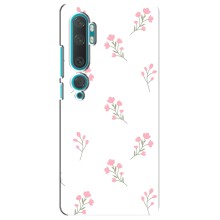 Чехол с розовым рисунком для Xiaomi Mi 10 (Розовые цветы)
