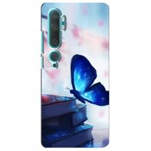 Силиконовый бампер с картинкой животных для Xiaomi Mi 10 (Бабочка синяя)