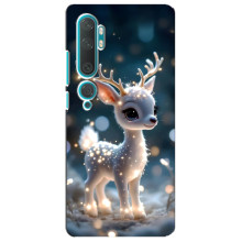 Яркий чехол для Xiaomi Mi 10 с Зимними Оленятами – Блистающий оленёнок