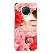 Чехлы (ART) Цветы на Xiaomi Mi 10i (VPrint) (Глаза в цветах)