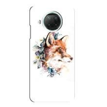 Чохли з картинкою Лисичка для Xiaomi Mi 10i (VPrint) (Лиса в квітах)