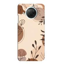 Чехол с цветочным принтом на МИ 10и – Коричневые цветы