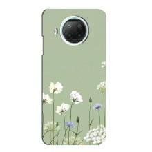 Чехол с цветочным принтом на МИ 10и – Цветы на зеленом