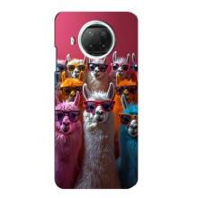 Чохол з принтом стильні тварини для Мі 10і – Лами в окулярах