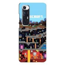 Чехол Майнкрафт на Xiaomi Mi 10s (AlphaPrint) Minecraft (фон Minecraft)