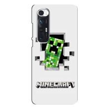 Чехол Майнкрафт на Xiaomi Mi 10s (AlphaPrint) Minecraft (крипер Майнкрафт)