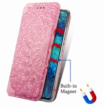 Шкіряний чохол книжка GETMAN Mandala (PU) для Xiaomi Mi 10T Lite / Redmi Note 9 Pro 5G – Рожевий