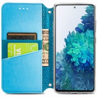 Кожаный чехол книжка GETMAN Mandala (PU) для Xiaomi Mi 10T Lite / Redmi Note 9 Pro 5G – Синий