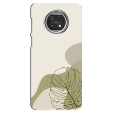 Силиконовый чехол с принтом в цветах на Xiaomi Mi 10t Lite (Монстера зелёная)