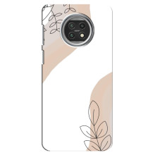 Силиконовый чехол с принтом в цветах на Xiaomi Mi 10t Lite (Нюдовый дизайн)