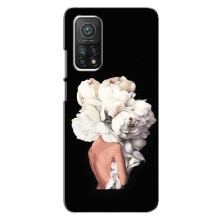 Чехлы (ART) Цветы на Xiaomi Mi 10T Pro (VPrint) (Белые цветы)