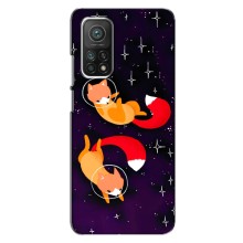 Чехлы с картинкой Лисички для Xiaomi Mi 10T Pro (VPrint) (Лисички космонавты)