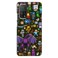 Чехол Майнкрафт на Xiaomi Mi 10T Pro (AlphaPrint) Minecraft (Коллаж Майнкрафт)