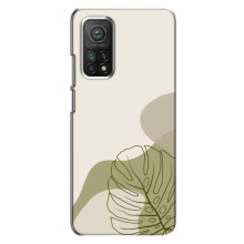 Силиконовый чехол с принтом в цветах на Xiaomi Mi 10T Pro – Монстера зелёная