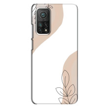 Силиконовый чехол с принтом в цветах на Xiaomi Mi 10T Pro – Нюдовый дизайн