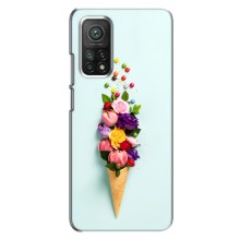 Чехлы с тематикой "ЦВЕТЫ" на Xiaomi Mi 10T Pro (Цветок-мороженное)