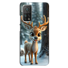 Яскравий чохол для Xiaomi Mi 10T Pro з Зимові Оленята – Оленятко в лісі