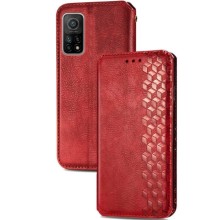 Кожаный чехол-книжка GETMAN Cubic (PU) для Xiaomi Mi 10T / Mi 10T Pro – Красный