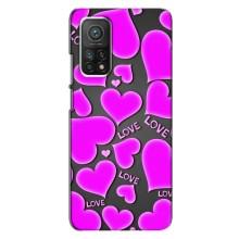Чехлы для любимой на Ксяоми Ми 10т (VPrint) (Pink hearts)