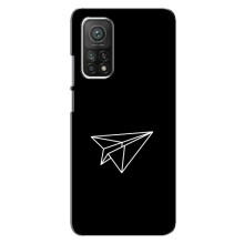 Чехол с картинками на черном фоне для Xiaomi Mi 10T – Самолетик