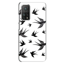 Чехол с птицами на Xiaomi Mi 10T (VPrint) (Ласточки)