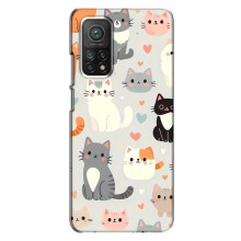 Чехол с рисунком кот на Xiaomi Mi 10T (Коллаж котов)