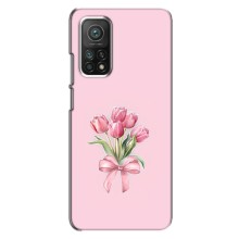 Чехол с розовым рисунком для Xiaomi Mi 10T (Букет цветов)