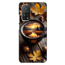 Чехол с уникальным дизайном «Осень с кофе» для Xiaomi Mi 10T – Тёмный кофе