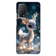 Яркий чехол для Xiaomi Mi 10T с Зимними Оленятами – Блистающий оленёнок