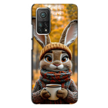 Друкований чохол 'Звірята з кавою' для Xiaomi Mi 10T – Зайчик з кавою