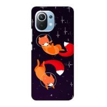 Чехлы с картинкой Лисички для Xiaomi Mi 11 Lite (VPrint) (Лисички космонавты)