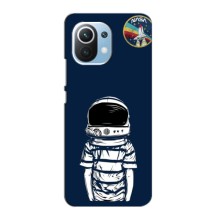 Чехол NASA для Xiaomi Mi 11 Lite (AlphaPrint) (Мальчик в шлеме)