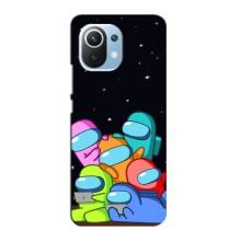 Чехол Амонг Ас для Xiaomi Mi 11 Lite (AlphaPrint) (Скины в космосе)