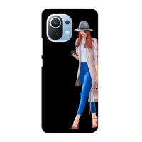 Чехол с картинкой Модные Девчонки Xiaomi Mi 11 Lite – Девушка со смартфоном