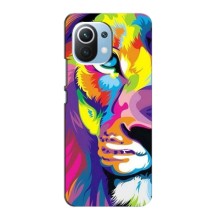 Чехол со Львом для Xiaomi Mi 11 Lite (VPrint) (Яркий Лев)