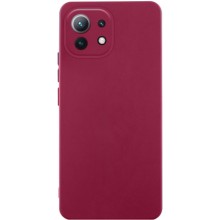 Чохол Silicone Cover Lakshmi Full Camera (AA) для Xiaomi Mi 11 Lite – Бордовий