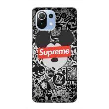 Чохол з Брендами одягу на Сяомі Мі 11 Лайт – Supreme Маус