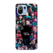 Чохол Гра в кальмара для Xiaomi Mi 11 Lite – Колаж гра кальмара
