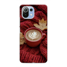 Чехол с уникальным дизайном «Осень с кофе» для Xiaomi Mi 11 Lite – Кофе на пледе