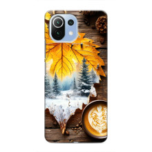 Чехол с уникальным дизайном «Осень с кофе» для Xiaomi Mi 11 Lite – Осенне-зимнее кофе