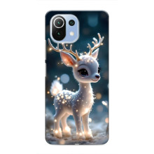 Яркий чехол для Xiaomi Mi 11 Lite с Зимними Оленятами – Блистающий оленёнок