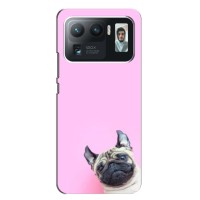 Бампер для Xiaomi Mi 11 Ultra с картинкой "Песики" (Собака на розовом)