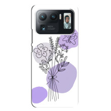 Силиконовый чехол с принтом в цветах на Xiaomi Mi 11 Ultra – Фиолетовый букет