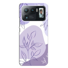 Силиконовый чехол с принтом в цветах на Xiaomi Mi 11 Ultra – Фиолетовый дизайн