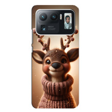 Яркий чехол для Xiaomi Mi 11 Ultra с Зимними Оленятами – Олень в свитере