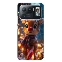Яркий чехол для Xiaomi Mi 11 Ultra с Зимними Оленятами – Олень в шарфе