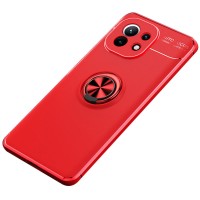 TPU чехол Deen ColorRing под магнитный держатель (opp) для Xiaomi Mi 11 – Красный