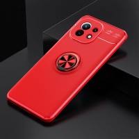 TPU чохол Deen ColorRing під магнітний тримач (opp) для Xiaomi Mi 11 – Червоний